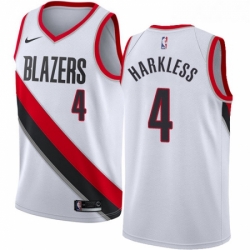 Youth Nike Portland Trail Blazers 4 Moe Harkless Authentic White Home NBA Jersey Association Edition 