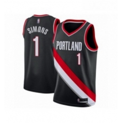 Youth Portland Trail Blazers 1 Anfernee Simons Swingman Black Basketball Jersey Icon Edition 