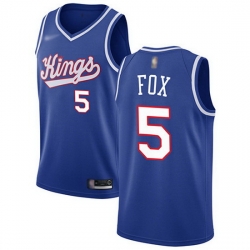 Kings  5 De Aaron Fox Blue Basketball Swingman Hardwood Classics Jersey