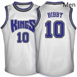 Mens Adidas Sacramento Kings 10 Mike Bibby Authentic White Throwback NBA Jersey