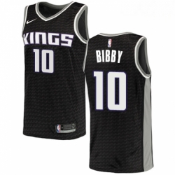 Mens Nike Sacramento Kings 10 Mike Bibby Authentic Black NBA Jersey Statement Edition