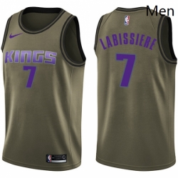 Mens Nike Sacramento Kings 7 Skal Labissiere Swingman Green Salute to Service NBA Jersey 