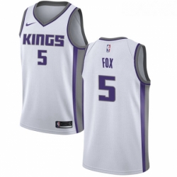 Youth Nike Sacramento Kings 5 DeAaron Fox Swingman White NBA Jersey Association Edition 