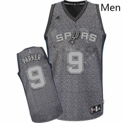 Mens Adidas San Antonio Spurs 9 Tony Parker Swingman Grey Static Fashion NBA Jersey