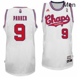 Mens Adidas San Antonio Spurs 9 Tony Parker Swingman White ABA Hardwood Classic NBA Jersey