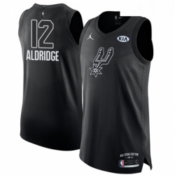 Mens Nike Jordan San Antonio Spurs 12 LaMarcus Aldridge Authentic Black 2018 All Star Game NBA Jersey