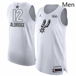 Mens Nike Jordan San Antonio Spurs 12 LaMarcus Aldridge Authentic White 2018 All Star Game NBA Jersey