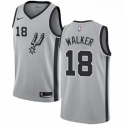 Mens Nike San Antonio Spurs 18 Lonnie Walker Authentic Silver NBA Jersey Statement Edition 