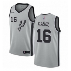 Youth Nike San Antonio Spurs 16 Pau Gasol Authentic Silver Alternate NBA Jersey Statement Edition 