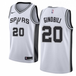 Youth Nike San Antonio Spurs 20 Manu Ginobili Swingman White Home NBA Jersey Association Edition