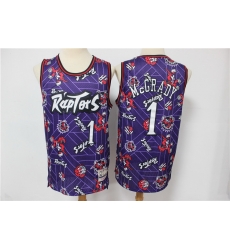 Men Toronto Raptors 1 Tracy McGrady Purple Tear Up Pack Hardwood Classics Swingman Jersey