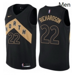 Mens Nike Toronto Raptors 22 Malachi Richardson Authentic Black NBA Jersey City Edition 