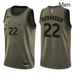 Mens Nike Toronto Raptors 22 Malachi Richardson Swingman Green Salute to Service NBA Jersey 