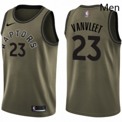 Mens Nike Toronto Raptors 23 Fred VanVleet Swingman Green Salute to Service NBA Jersey 