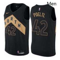 Mens Nike Toronto Raptors 42 Jakob Poeltl Swingman Black NBA Jersey City Edition