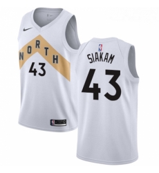 Mens Nike Toronto Raptors 43 Pascal Siakam Swingman White NBA Jersey City Edition