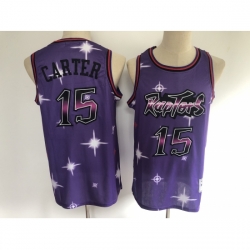 Men's Toronto Raptors #15 Vince Carter Purple Hwc Starry Jersey