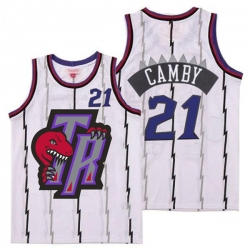 Raptors 21 Marcus Camby White Big Gray TR Logo Retro Jersey