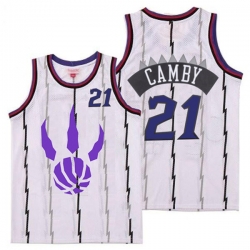 Raptors 21 Marcus Camby White Logo Retro Jersey