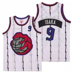 Raptors 9 Serge Ibaka White Retro Jersey