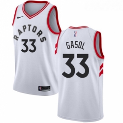 Womens Nike Toronto Raptors 33 Marc Gasol White Womens NBA Swingman Association Edition Jersey 