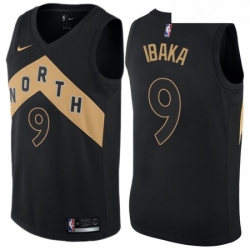 Womens Nike Toronto Raptors 9 Serge Ibaka Swingman Black NBA Jersey City Edition