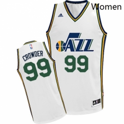 Womens Adidas Utah Jazz 99 Jae Crowder Swingman White Home NBA Jersey 