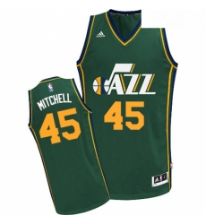 Youth Adidas Utah Jazz 45 Donovan Mitchell Swingman Green Alternate NBA Jersey 