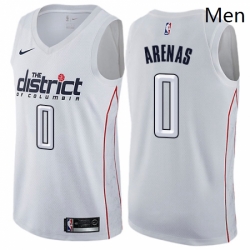 Mens Nike Washington Wizards 0 Gilbert Arenas Swingman White NBA Jersey City Edition