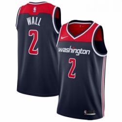 Mens Nike Washington Wizards 2 John Wall Authentic Navy Blue NBA Jersey Statement Edition