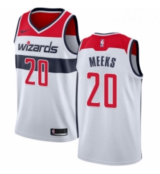 Mens Nike Washington Wizards 20 Jodie Meeks Authentic White Home NBA Jersey Association Edition 