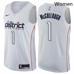 Womens Nike Washington Wizards 1 Chris McCullough Swingman White NBA Jersey City Edition