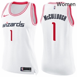 Womens Nike Washington Wizards 1 Chris McCullough Swingman WhitePink Fashion NBA Jersey