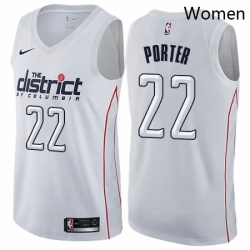 Womens Nike Washington Wizards 22 Otto Porter Swingman White NBA Jersey City Edition 