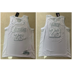 Lakers 23 Lebron James White Nike Swingman MVP Jersey