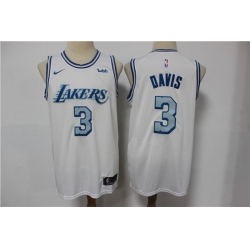 Lakers 3 Anthony Davis White 2020-21 City Edition Nike Swingman Jersey