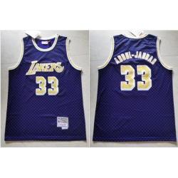 Lakers 33 Kareem Abdul Jabbar Purple Hardwood Classics Jersey