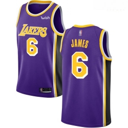 Lakers #6 LeBron James Purple Basketball Swingman Statement Edition Jersey