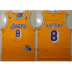 Lakers 8 Kobe Bryant Yellow Hardwood Classics Swingman Jersey