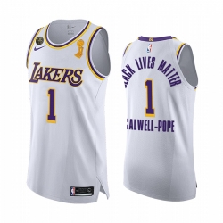 Los Angeles Lakers 2020 NBA Finals Champions Kentavious Caldwell-Pope White BLM Jersey Association