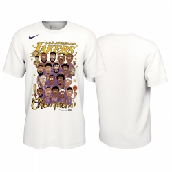 Los Angeles Lakers 2020 NBA Finals Champions T-Shirt White Team Caricature