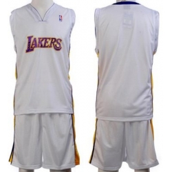 Los Angeles Lakers Blank White Jerseys&Shorts