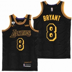 Men Lakers 8 Kobe Bryant Gigi Bryant Number 2 Black Mabma Edition NBA Jersey