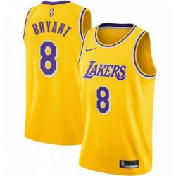 Men Lakers 8 Kobe Bryant Yellow Nike Swingman Jersey