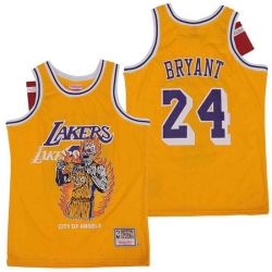 Men Los Angeles Lakers 24 Kobe Bryant skeleton Stitched Jersey