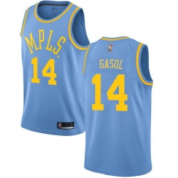 Men Nike Los Angeles Lakers 14 Marc Gasol Royal Blue NBA Swingman Hardwood Classics Jersey