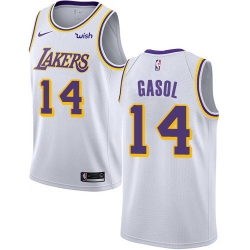 Men Nike Los Angeles Lakers 14 Marc Gasol White NBA Swingman Association Edition Jersey