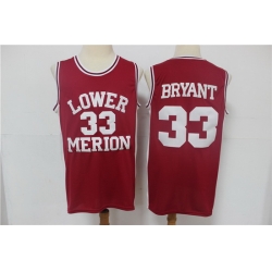 Men Nike Los Angeles Lakers 33 Kobe Bryant Authentic Red Lower Merion Aces High School NBA Jersey