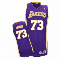 Mens Adidas Los Angeles Lakers 73 Dennis Rodman Authentic Purple Road NBA Jersey