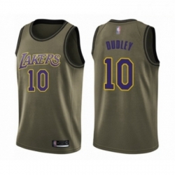 Mens Los Angeles Lakers 10 Jared Dudley Swingman Green Salute to Service Basketball Jersey 